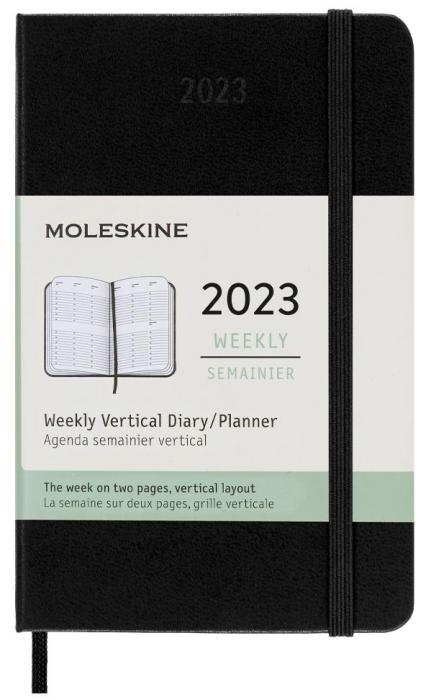Moleskine Weekly Planner Vertical Svart hard pocket 2023