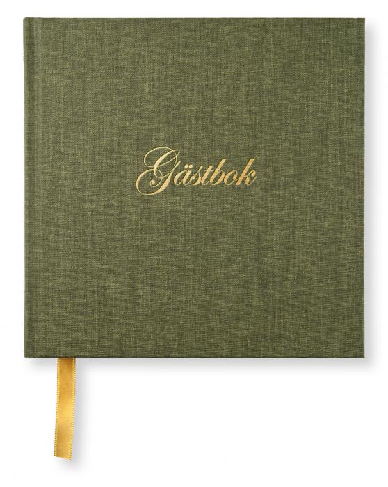 Klassisk gstbok 185x185 mm - Khaki Green