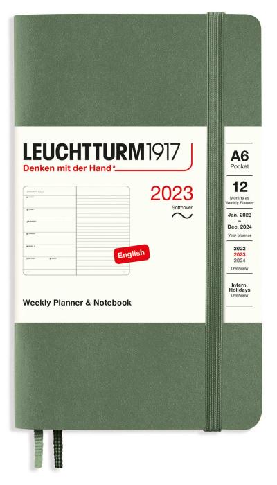 Kalender Leuchtturm1917 A6 Soft vecka/notes Olive 2023
