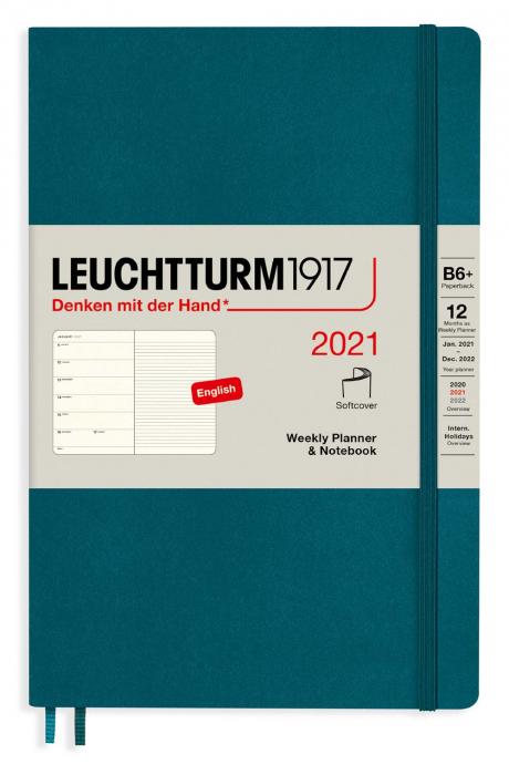 Kalender 2021 Leuchtturm1917 B6 vecka/notesuppslag Soft Pacific Green