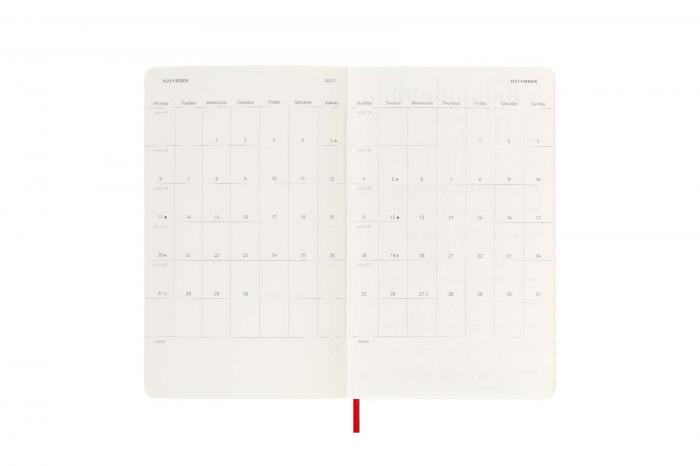 Moleskine Veckokalender L Soft röd 22/23