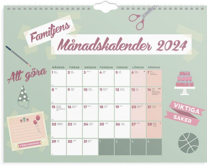 Familjens Mnadskalender 2024