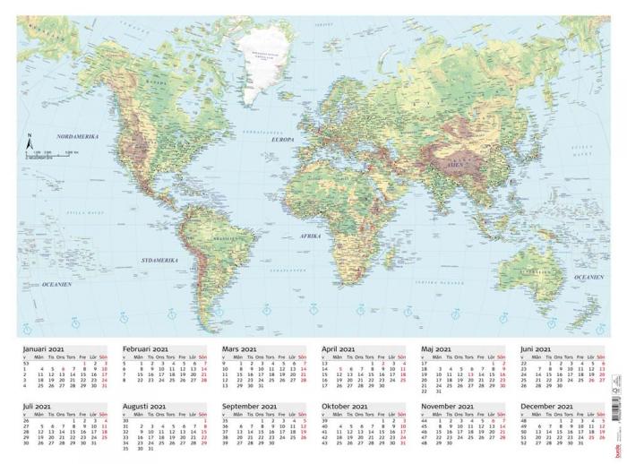 Vggblad med Vrldskarta 2021