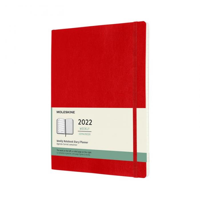 Moleskine Weekly notebook XL Soft Red 2022