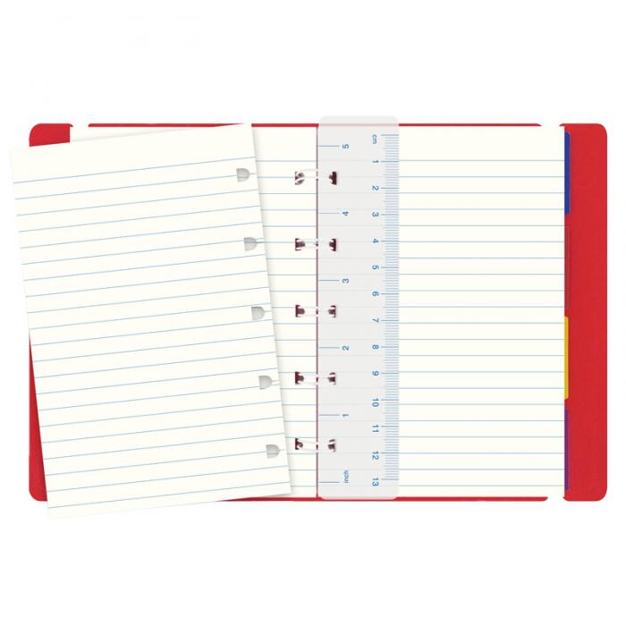 Filofax Notebook röd linjerad pocket
