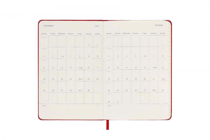 Moleskine Veckokalender Pkt Hard 22/23 Röd