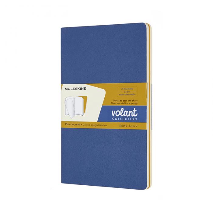Moleskine Moleskine Volant Journal Plain Large Forget-Me-Not Blue/Amber Yellow - Kalenderkungen.se