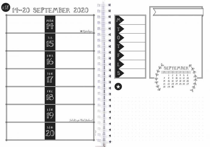 Burde Publishing AB Veckoplanering Doodle III A5 2020 - Kalenderkungen.se