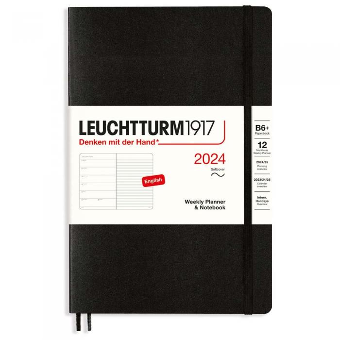 Leuchtturm1917 vecka/notes B6 Soft Black 2024 