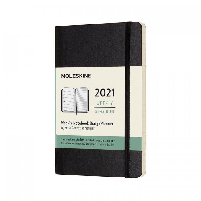 Moleskine Weekly notebook Black pocket 9x14cm 2021