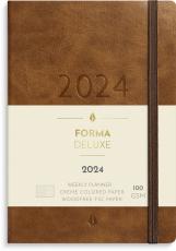 Liten veckokalender Forma Deluxe brun 2024