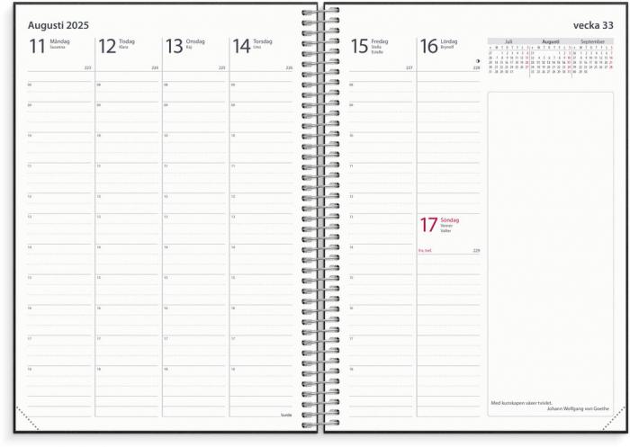 Kalender 2025 Noteringskalendern svart konstlder