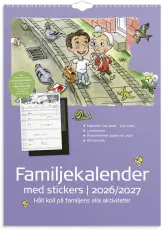 Familjekalender med stickers 2026-2027