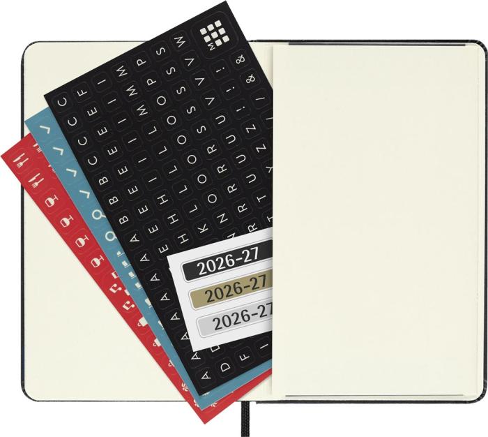 Kalender Moleskine Horizontal Weekly Black Hard pocket 26/27 