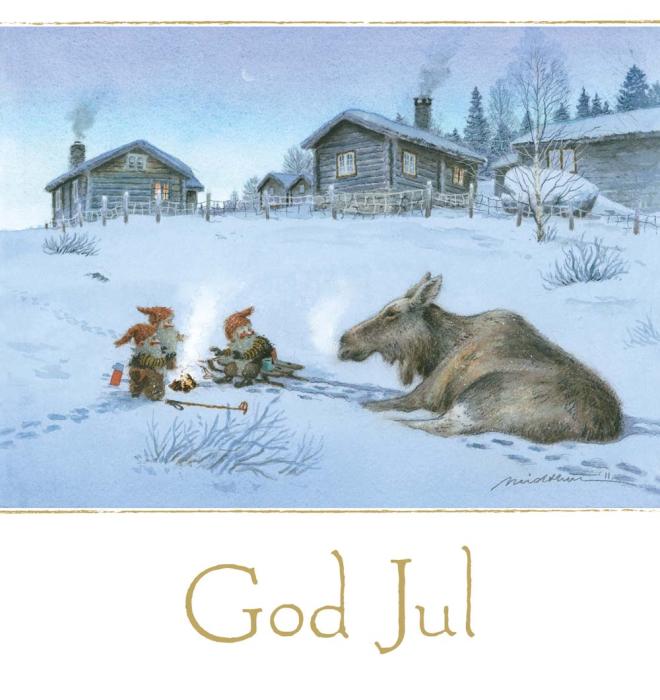 Julkort Unicef 10-pack Liggande älg/Hjort på väg