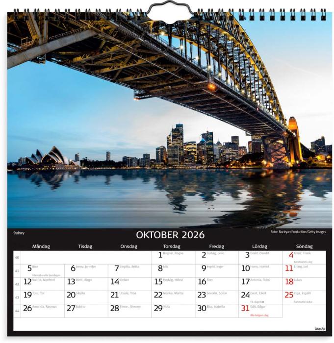 Väggkalender skylines 2026