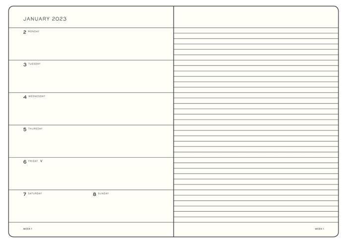 Leuchtturm Vecka/notes A4+ Black 2023