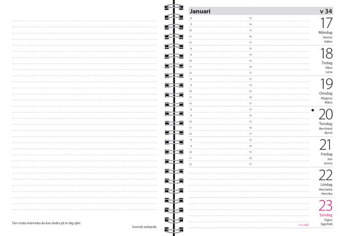 Liten veckokalender 2021