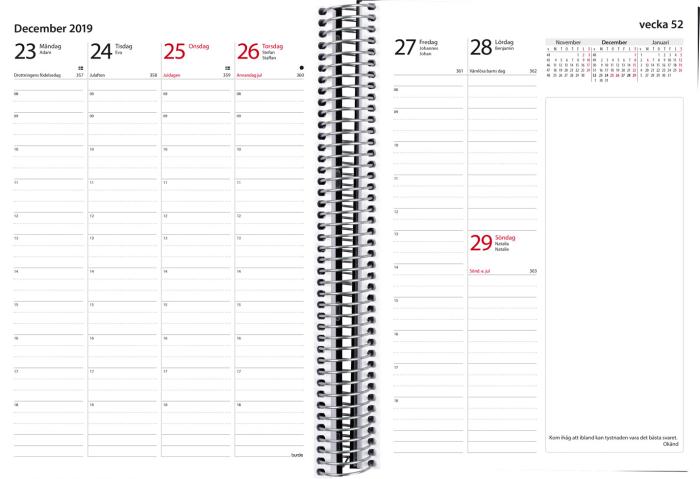 Noteringskalender svart skinn 2021