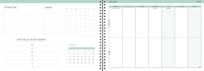 Life planner A5 2021 green