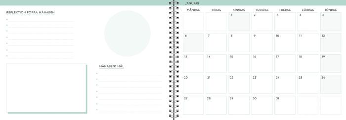 Life planner A5 2021 green