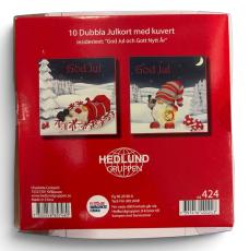 Julkort Barncancerfonden 10-pack Tomte med lykta/ Tomte vilar vid gran