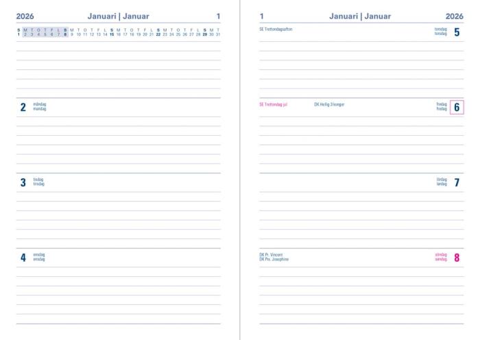 Kalender Letts Memo A5 Röd 2026