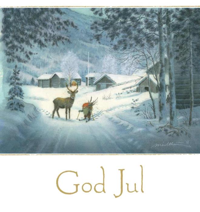 Julkort Unicef 10-pack Liggande älg/Hjort på väg