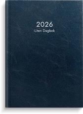 Liten dagbok blått konstläder 2026