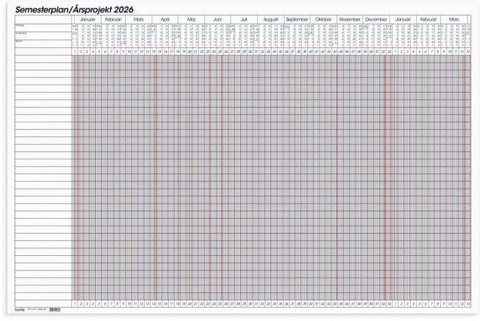 Semesterplan/Årsprojekt whiteboard 2026