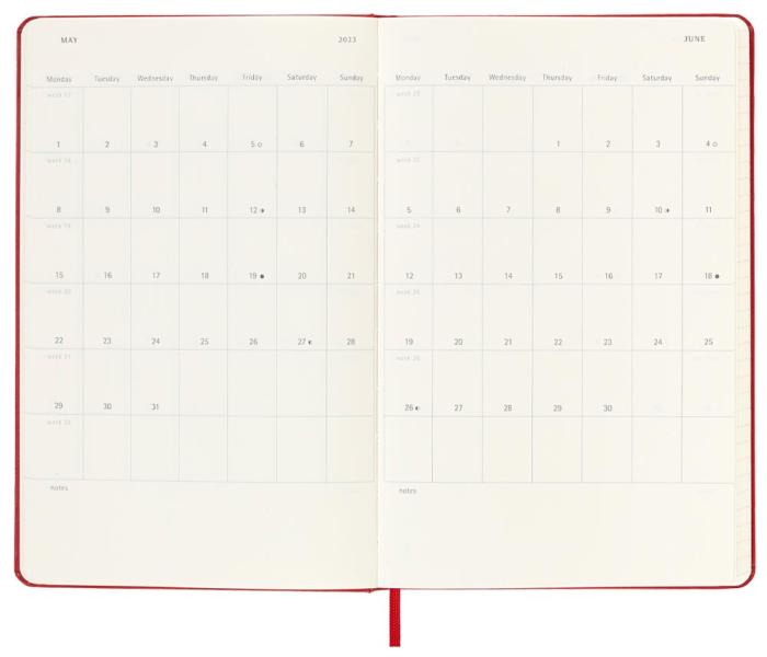 Moleskine Moleskine Daily Red Hard Large 2023 - Kalenderkungen.se