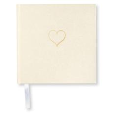 Olinjerad Blank Book Heart Off White 