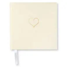 Olinjerad Blank Book Heart Off White 