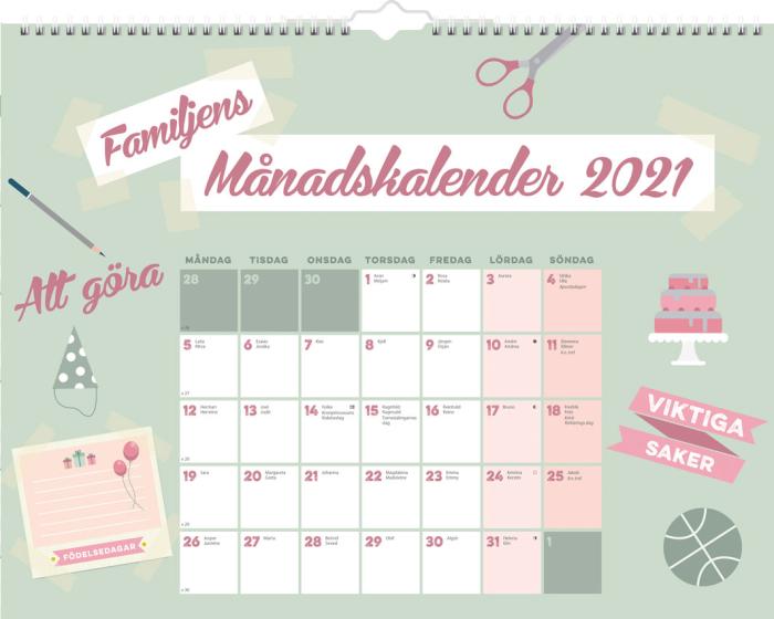 Familjens Månadskalender 2021