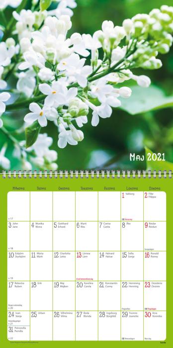Väggkalender Blommor 2021