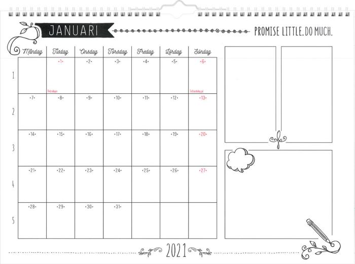 Väggkalender Doodle 2021