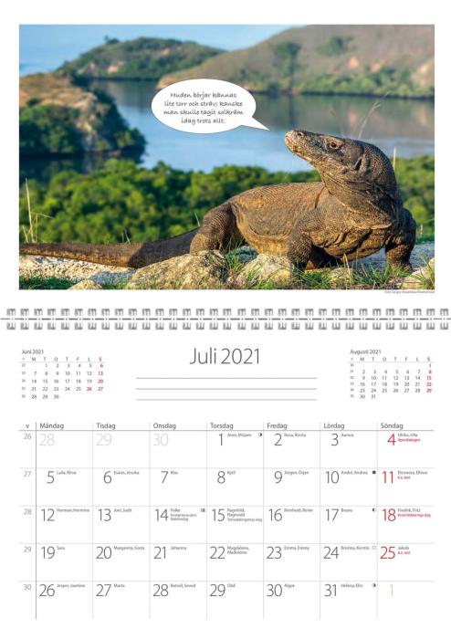 Väggkalender djurkul 2021