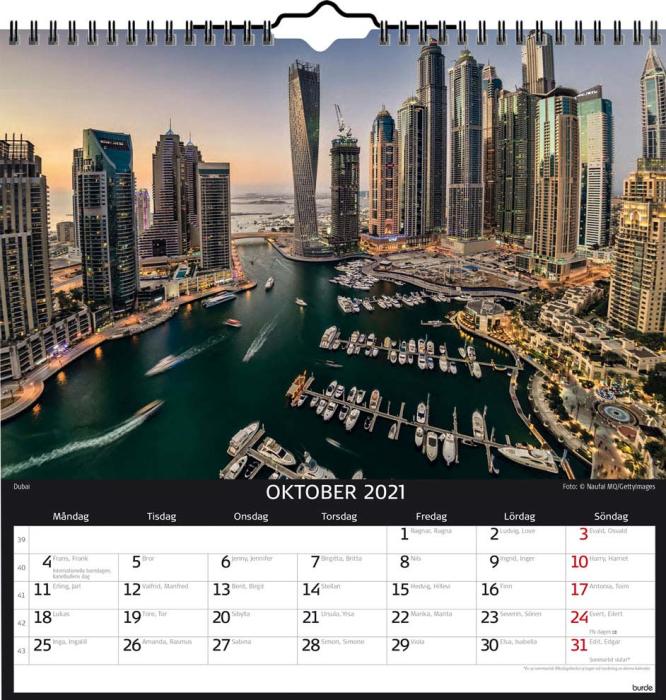 Väggkalender skylines 2021