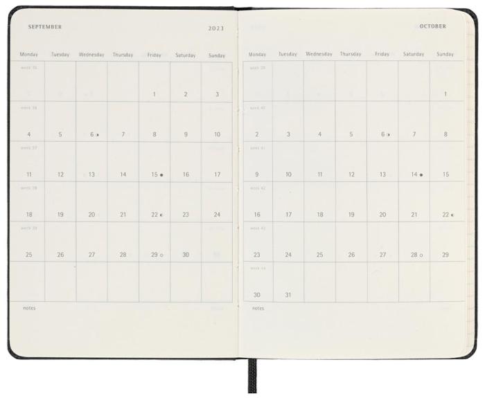 Moleskine Weekly Notebook Black hard pocket 2023