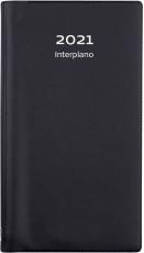 Fickkalender Interplano svart plast 2021