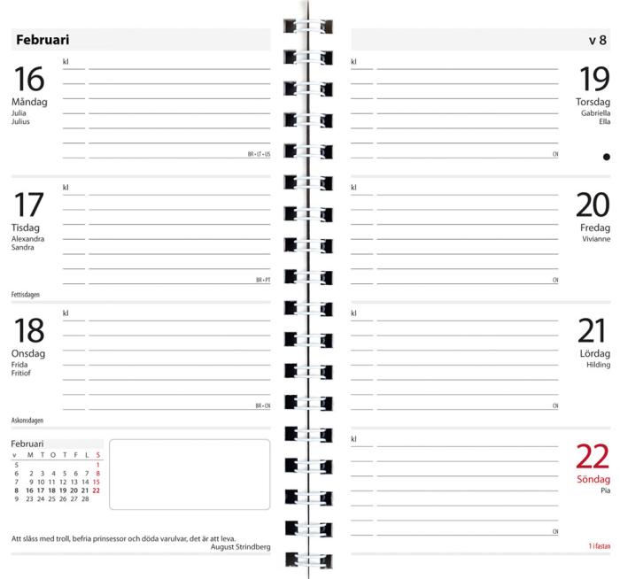 Fickkalender Master svart konstläder 2021