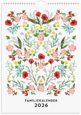 Familjekalender Illustrerad blomster 2026