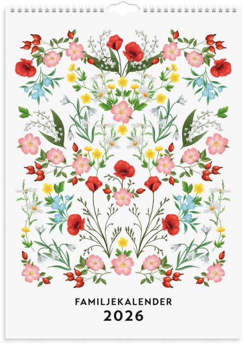 Familjekalender Illustrerad blomster 2026