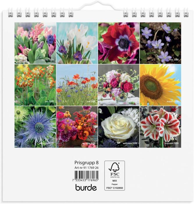 Väggkalender Blommor 2026