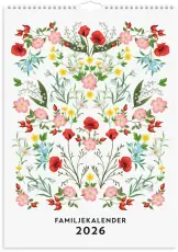 Familjekalender Illustrerad blomster 2026