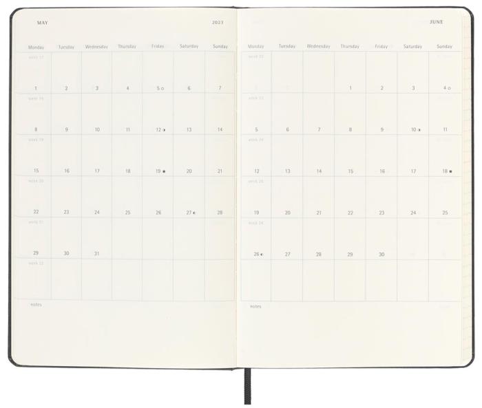 Moleskine Weekly Notebook Black hard Large 2023