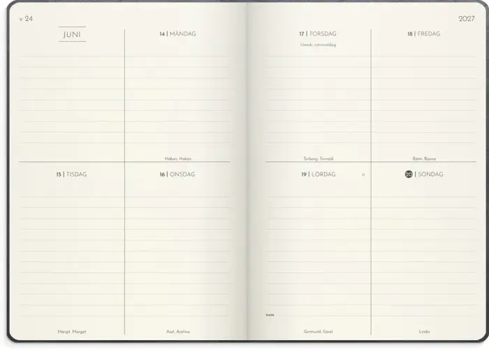 Kalender Weekly B5 Deluxe 2027