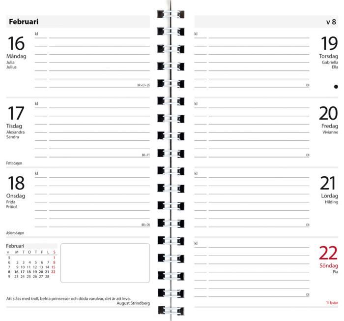 Fickkalender Master svart miljökartong 2021