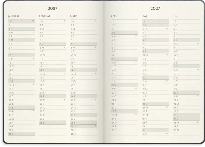 Kalender Weekly B5 Deluxe 2027