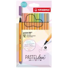 Stabilo Fineliner Point 88 Pastellove 12-Pack